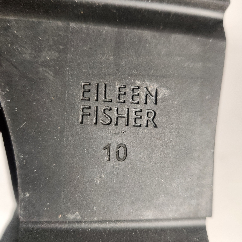 EILEEN FISHER Womens Loti Wedge Mule Size 10 Black Nubucl Leather Clog Shoe - Picture 7 of 11